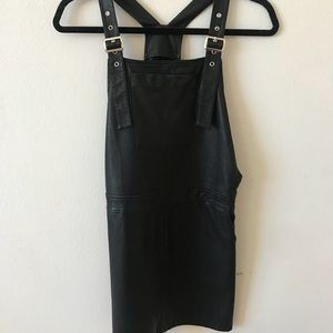 Black leather Overall dress